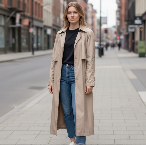 Fleet Street Jackets & Blazers - Fleet Street Water Resistant Lined Trench Coat - Size 10P